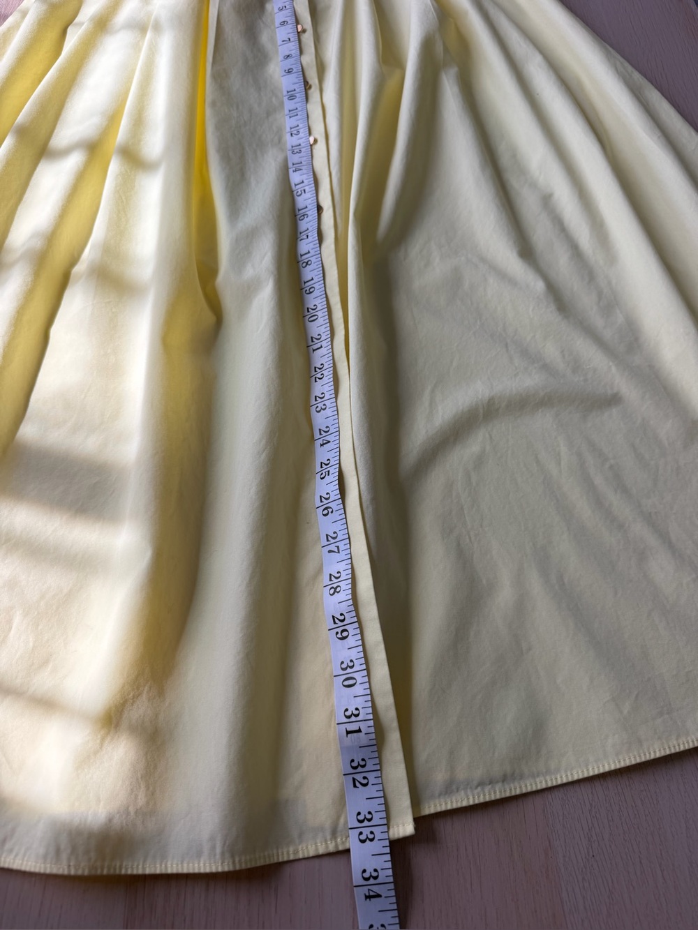 Zara Belted Poplin Midi Shirt Dress Yellow Women's Size M NWOT Cotton V-Neck - Picture 10 of 11
